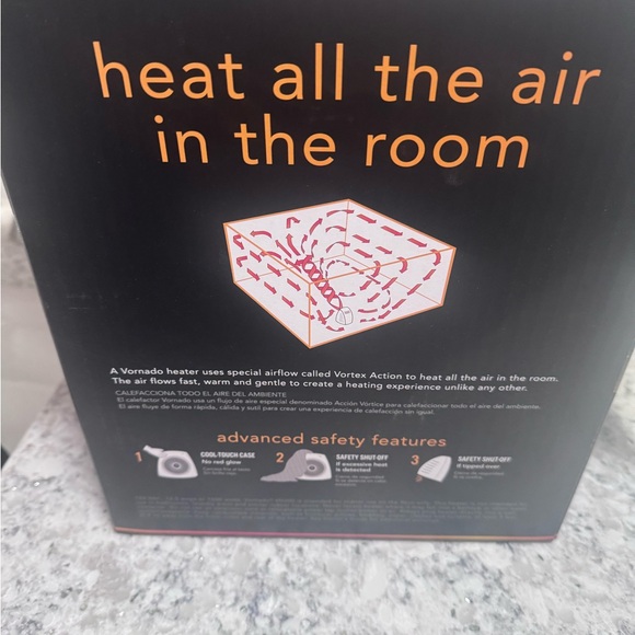 Vornado 200 Room Heater Charcoal Grey Electric With Fan.  New Open Box. - Picture 7 of 16